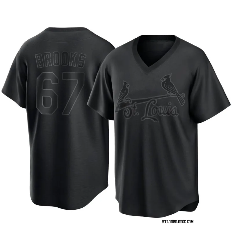 Men's St. Louis Cardinals Aaron Brooks Replica Black Pitch Fashion Jersey