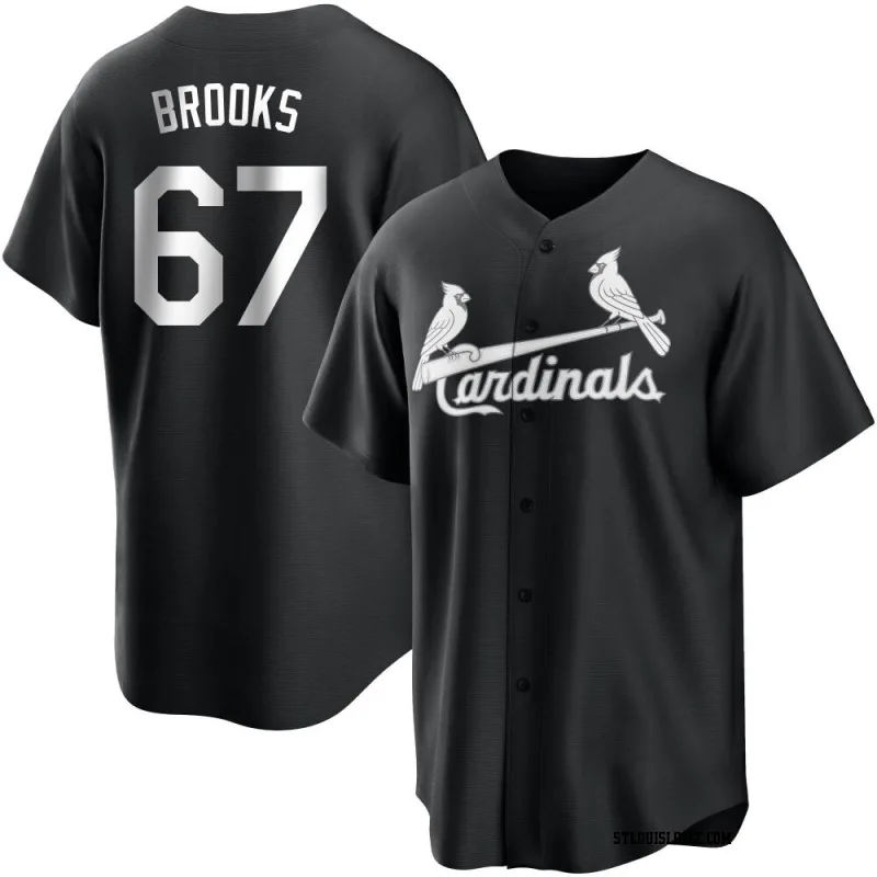 Men's St. Louis Cardinals Aaron Brooks Replica Black/White Jersey