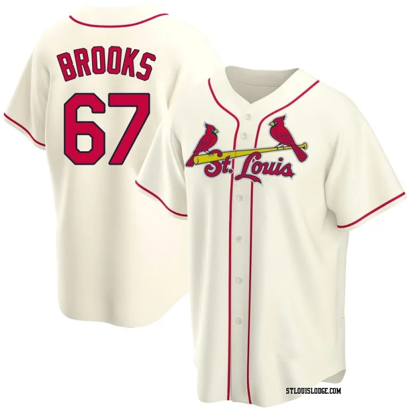 Men's St. Louis Cardinals Aaron Brooks Replica Cream Alternate Jersey