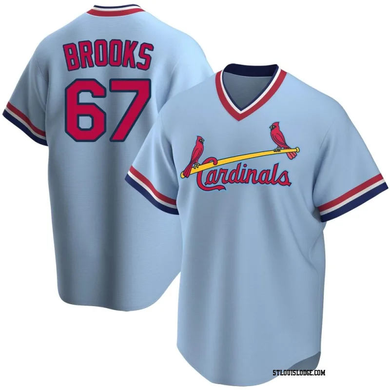 Men's St. Louis Cardinals Aaron Brooks Replica Light Blue Road Cooperstown Collection Jersey