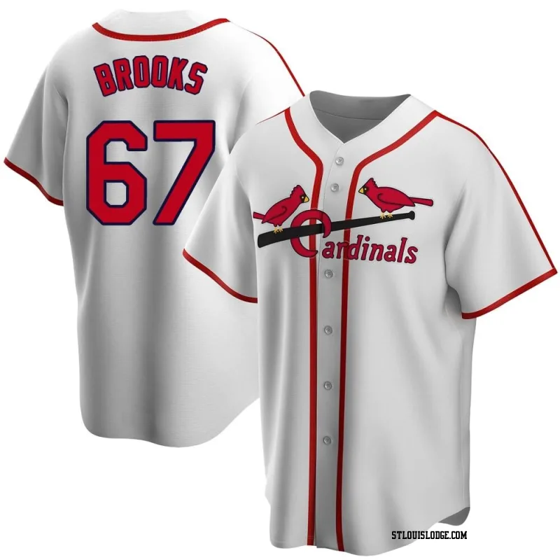 Men's St. Louis Cardinals Aaron Brooks White Home Cooperstown Collection Jersey