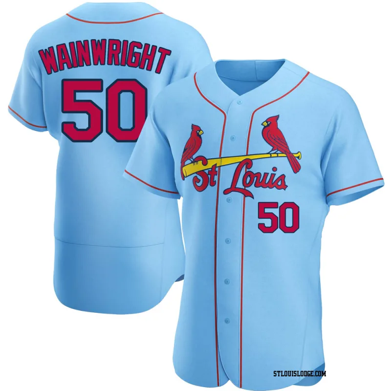 Men's St. Louis Cardinals Adam Wainwright Authentic Light Blue Alternate Jersey