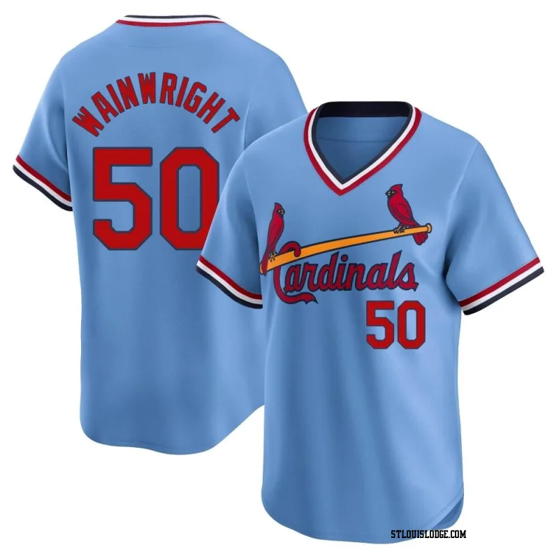 Men's St. Louis Cardinals Adam Wainwright Limited Light Blue Cooperstown Collection Jersey