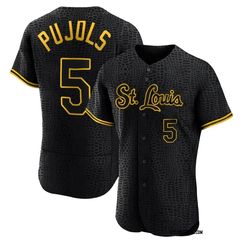 Men's St. Louis Cardinals Albert Pujols Authentic Black Snake Skin City Jersey