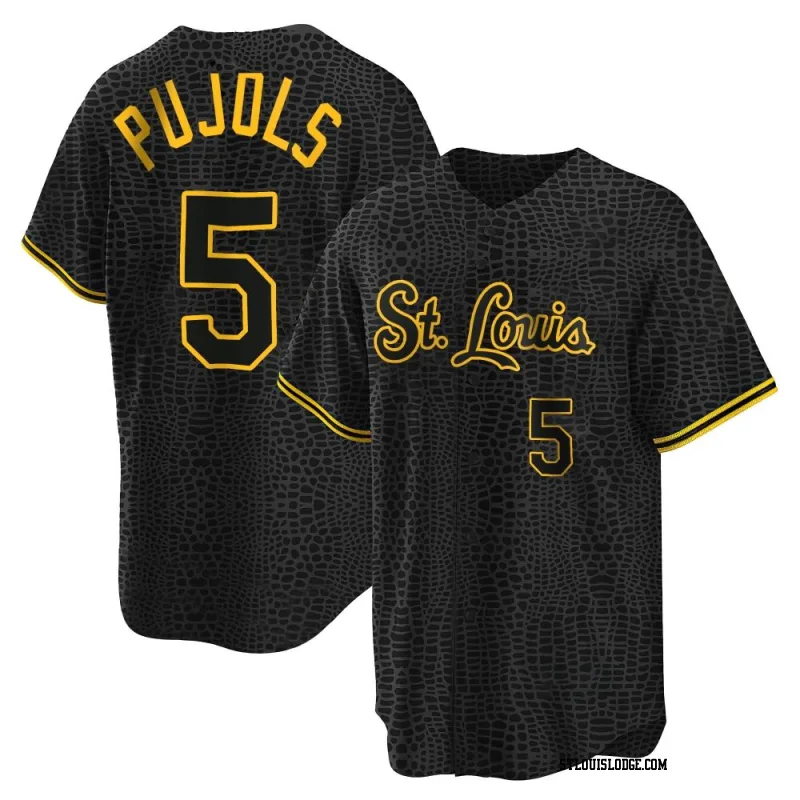 Men's St. Louis Cardinals Albert Pujols Replica Black Snake Skin City Jersey