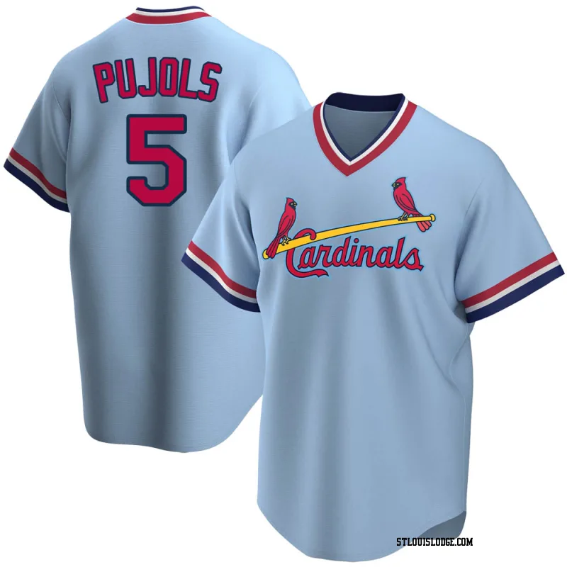 Men's St. Louis Cardinals Albert Pujols Replica Light Blue Road Cooperstown Collection Jersey