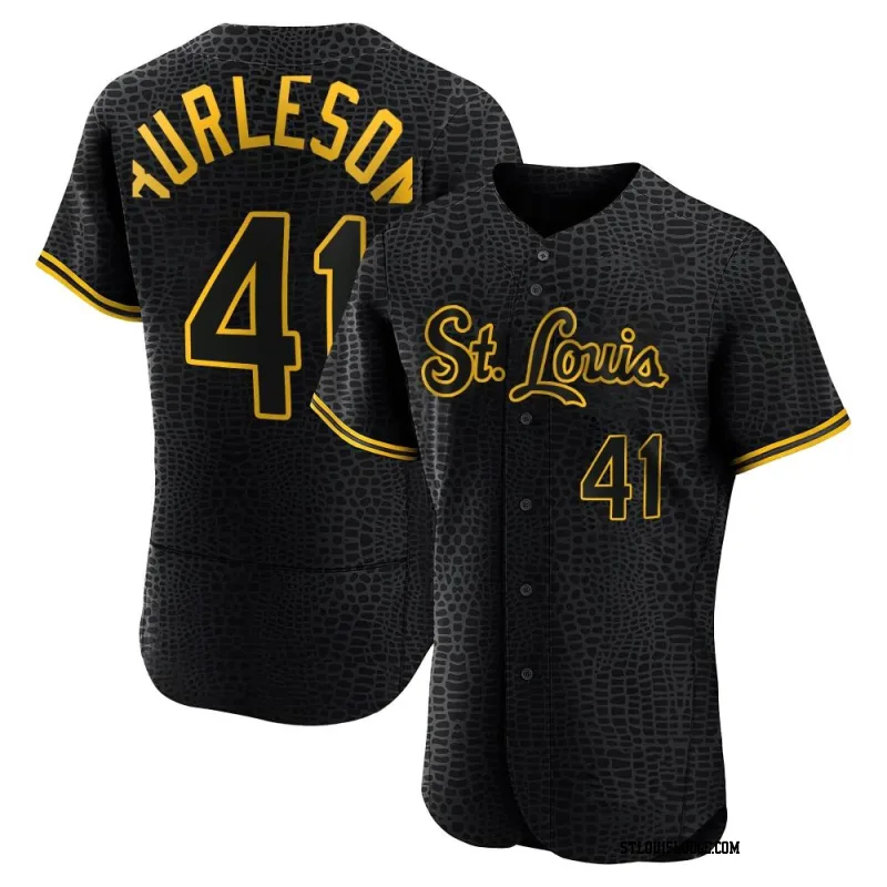 Men's St. Louis Cardinals Alec Burleson Authentic Black Snake Skin City Jersey