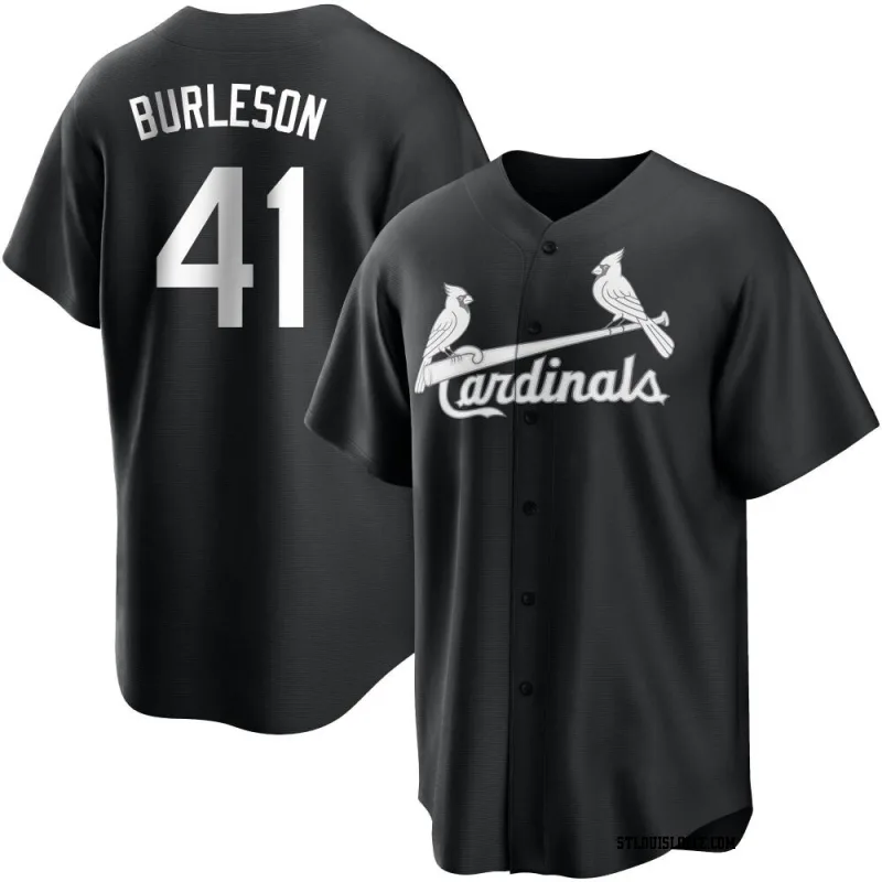 Men's St. Louis Cardinals Alec Burleson Replica Black/White Jersey