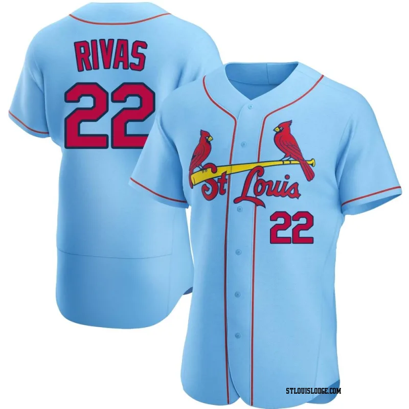 Men's St. Louis Cardinals Alfonso Rivas Authentic Light Blue Alternate Jersey