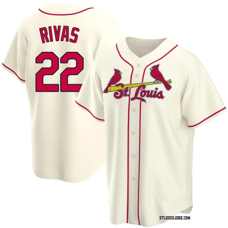 Men's St. Louis Cardinals Alfonso Rivas Replica Cream Alternate Jersey