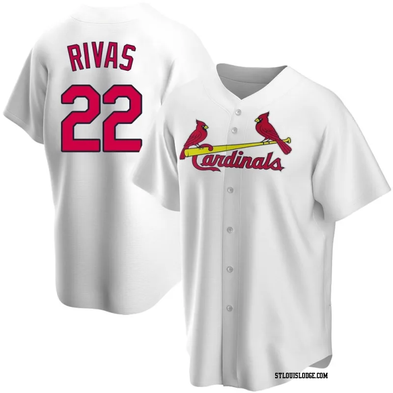 Men's St. Louis Cardinals Alfonso Rivas Replica White Home Jersey