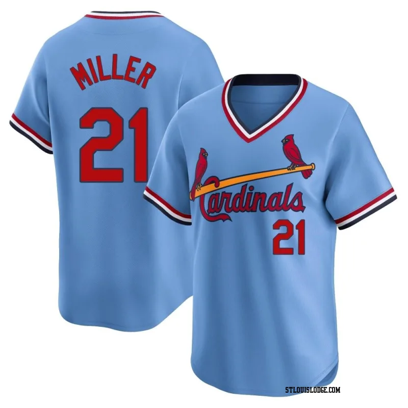 Men's St. Louis Cardinals Andrew Miller Limited Light Blue Cooperstown Collection Jersey