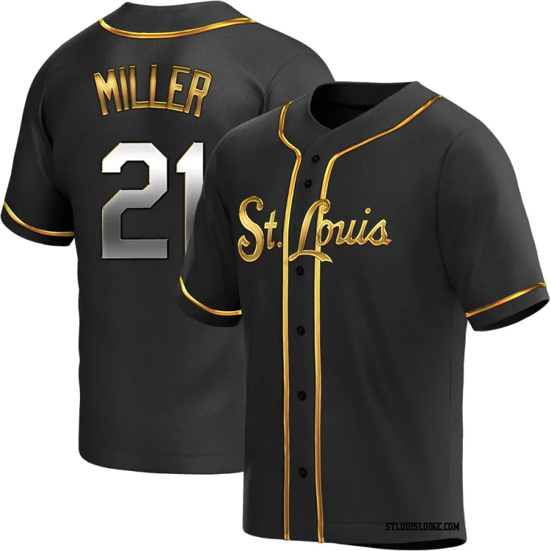 Men's St. Louis Cardinals Andrew Miller Replica Black Golden Alternate Jersey