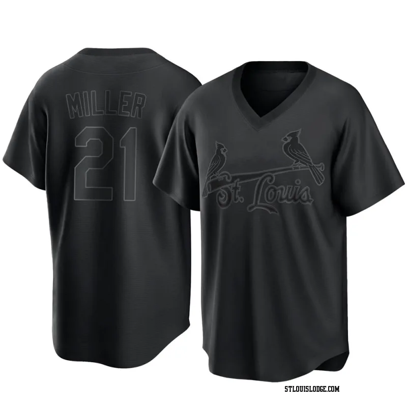 Men's St. Louis Cardinals Andrew Miller Replica Black Pitch Fashion Jersey