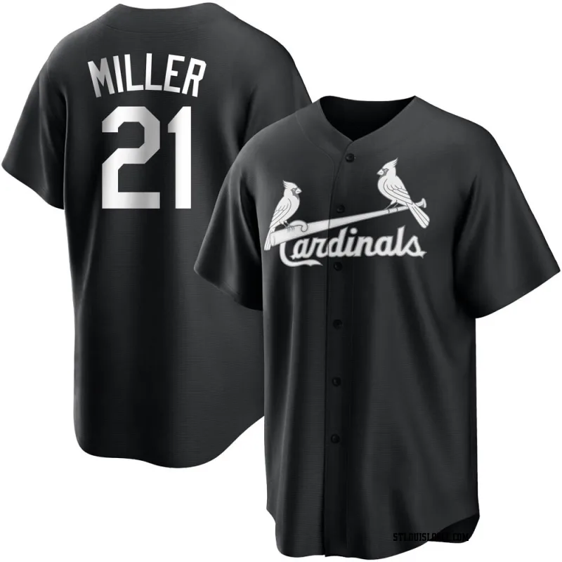 Men's St. Louis Cardinals Andrew Miller Replica Black/White Jersey