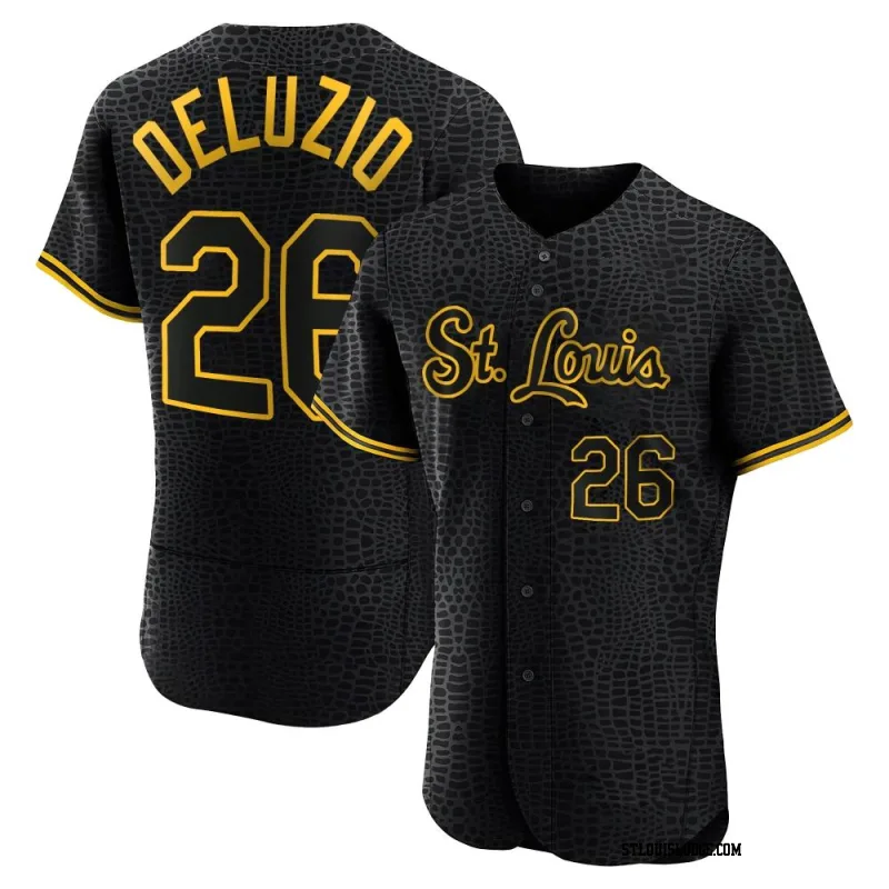 Men's St. Louis Cardinals Ben DeLuzio Authentic Black Snake Skin City Jersey