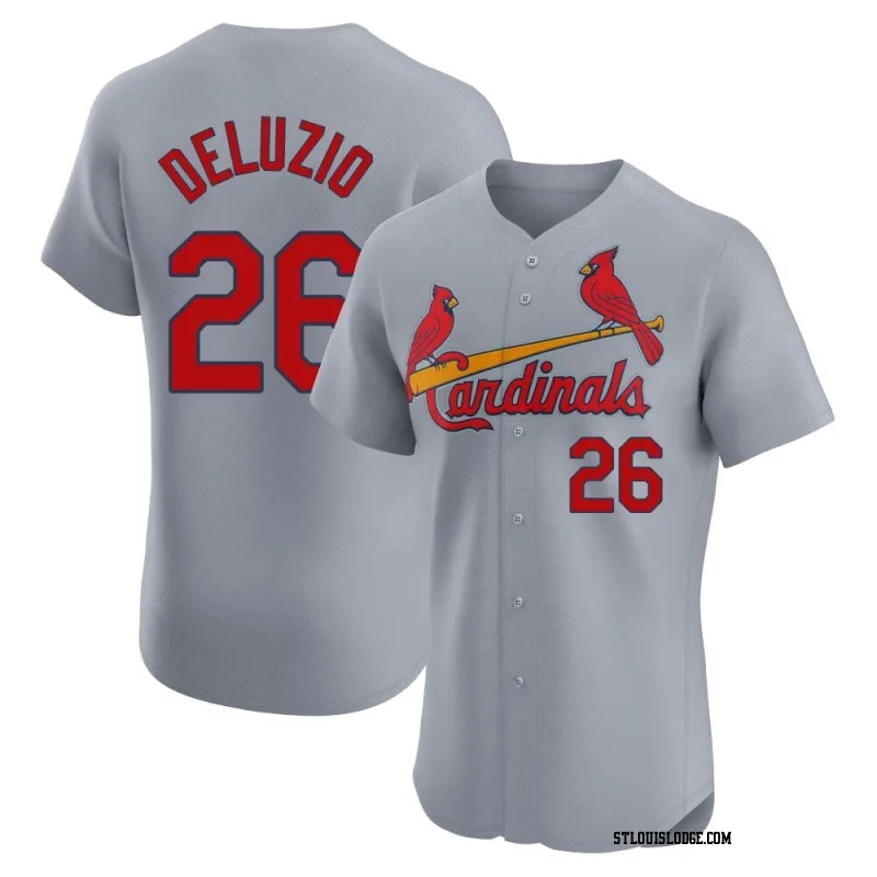 Men's St. Louis Cardinals Ben DeLuzio Elite Gray Road Jersey