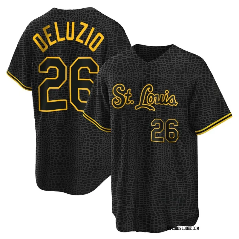 Men's St. Louis Cardinals Ben DeLuzio Replica Black Snake Skin City Jersey