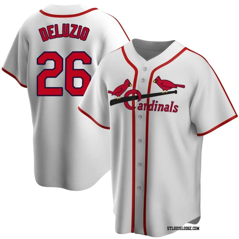 Men's St. Louis Cardinals Ben DeLuzio White Home Cooperstown Collection Jersey