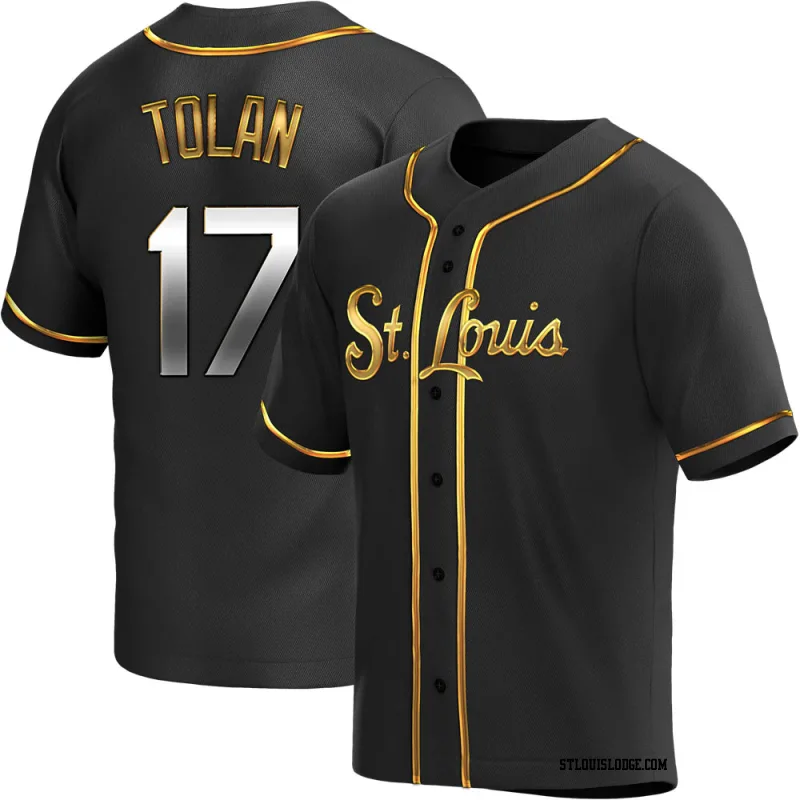 Men's St. Louis Cardinals Bobby Tolan Replica Black Golden Alternate Jersey