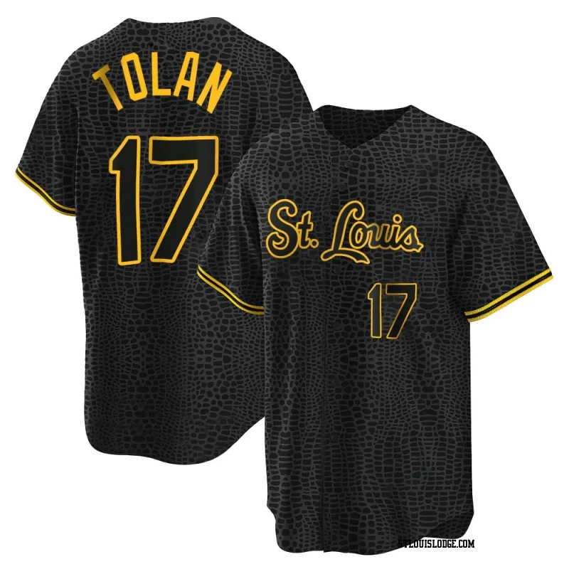 Men's St. Louis Cardinals Bobby Tolan Replica Black Snake Skin City Jersey