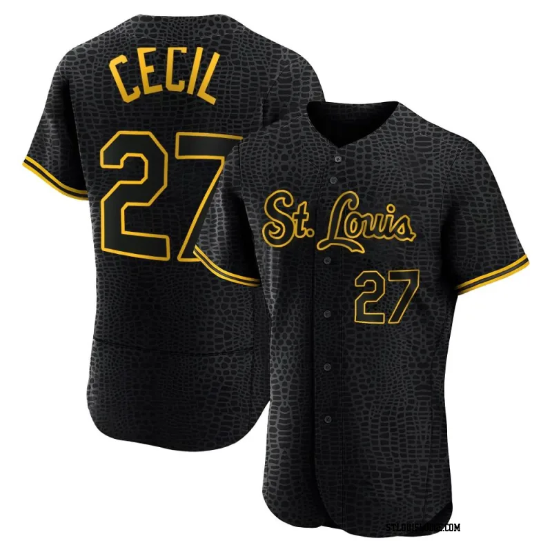 Men's St. Louis Cardinals Brett Cecil Authentic Black Snake Skin City Jersey