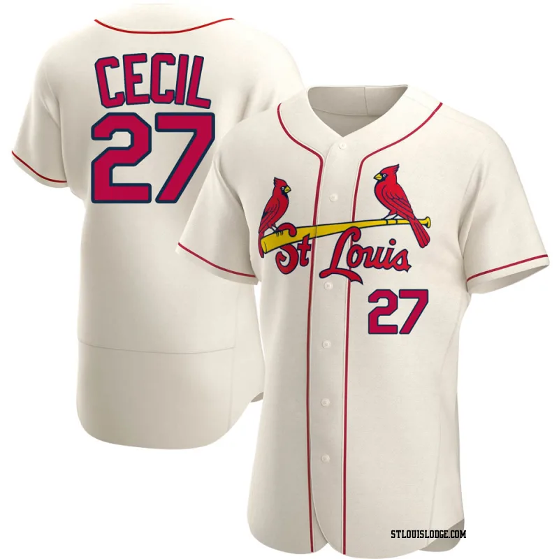 Men's St. Louis Cardinals Brett Cecil Authentic Cream Alternate Jersey