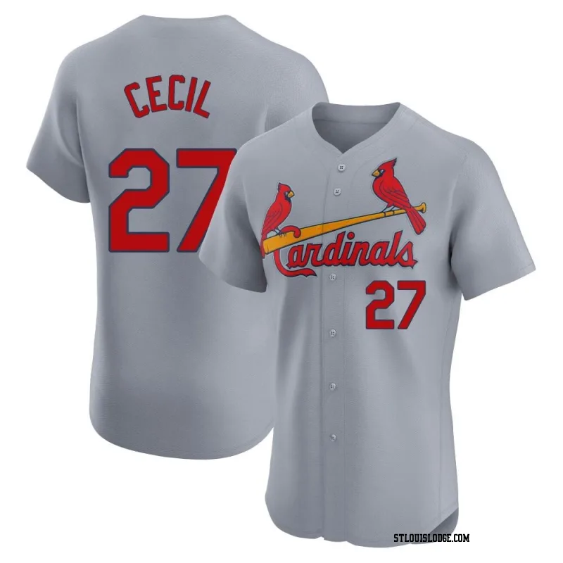 Men's St. Louis Cardinals Brett Cecil Elite Gray Road Jersey