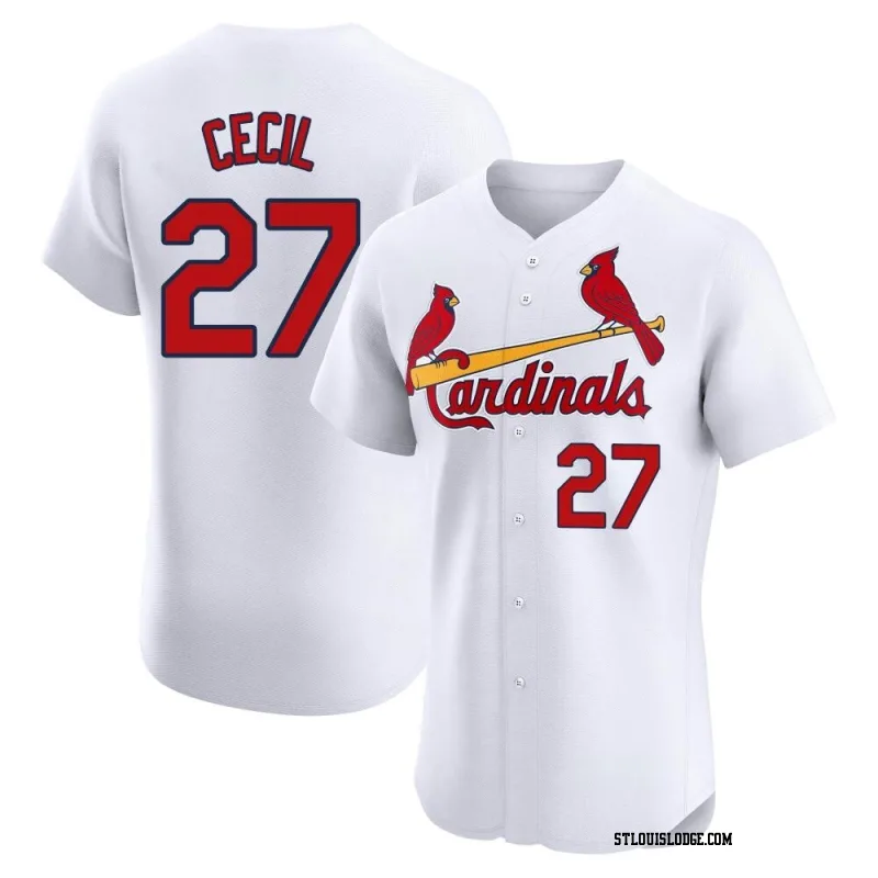 Men's St. Louis Cardinals Brett Cecil Elite White Home Jersey