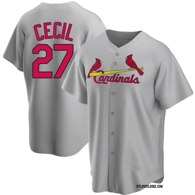 Men's St. Louis Cardinals Brett Cecil Replica Gray Road Jersey