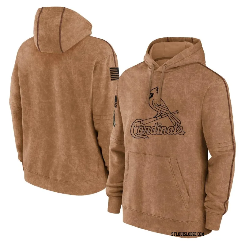 Men's St. Louis Cardinals Brown 2023 Salute to Service Club Pullover Hoodie