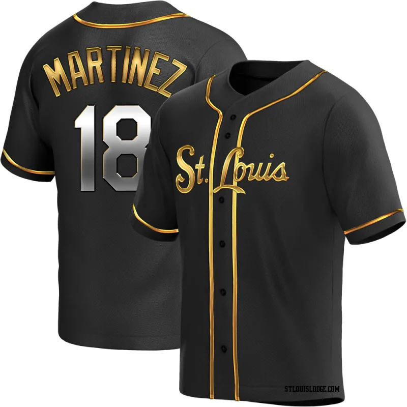 Men's St. Louis Cardinals Carlos Martinez Replica Black Golden Alternate Jersey