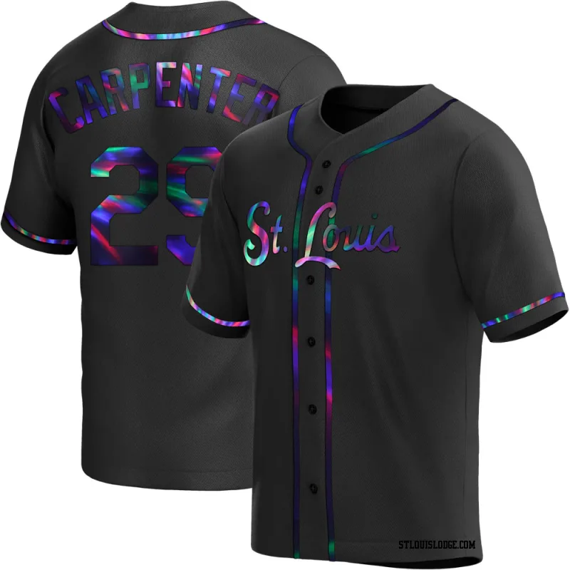 Men's St. Louis Cardinals Chris Carpenter Replica Black Holographic Alternate Jersey