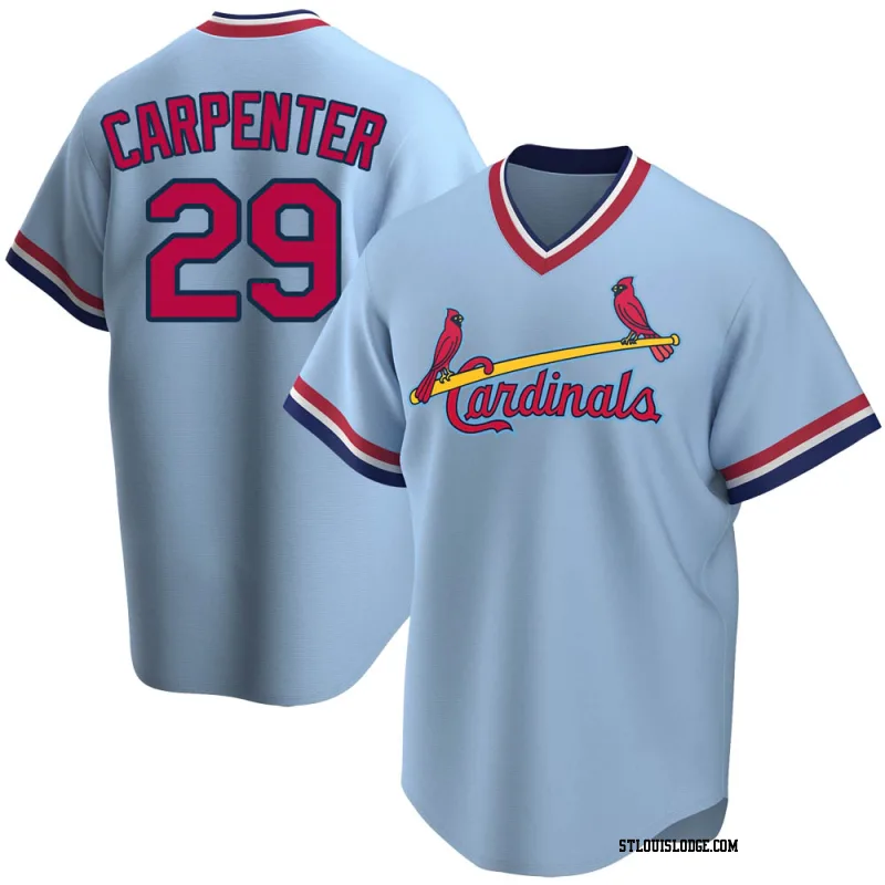 Men's St. Louis Cardinals Chris Carpenter Replica Light Blue Road Cooperstown Collection Jersey