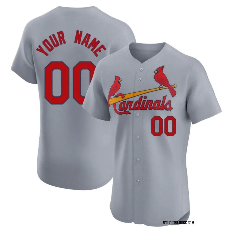 Men's St. Louis Cardinals Custom Elite Gray Road Jersey