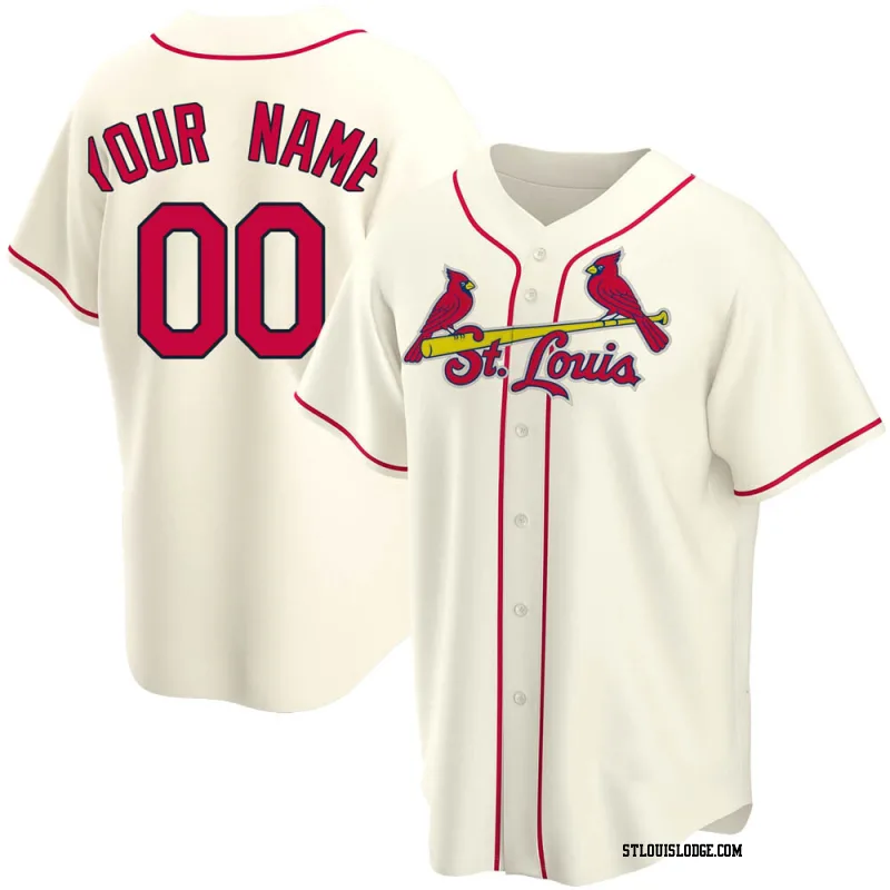 Men's St. Louis Cardinals Custom Replica Cream Alternate Jersey