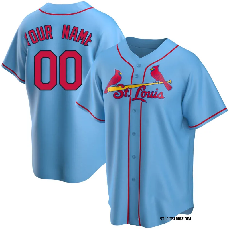 Men's St. Louis Cardinals Custom Replica Light Blue Alternate Jersey