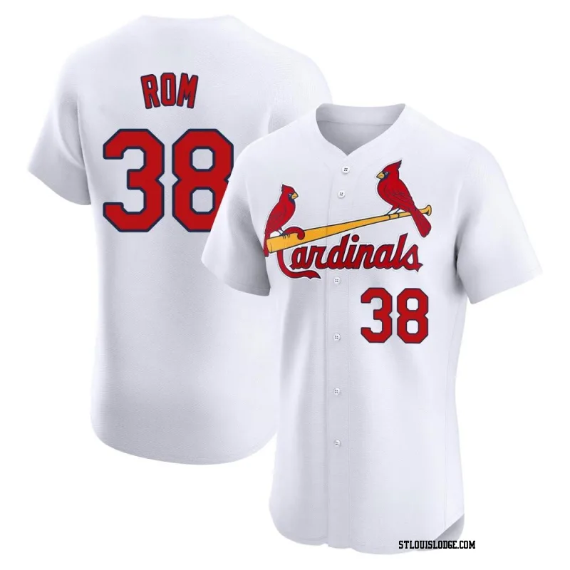 Men's St. Louis Cardinals Drew Rom Elite White Home Jersey