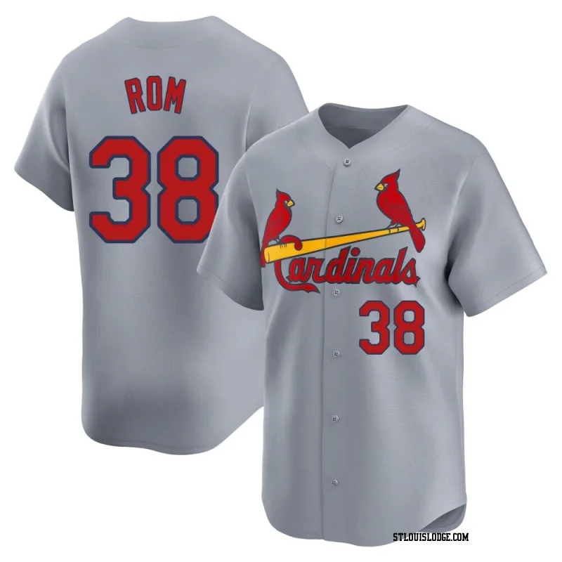 Men's St. Louis Cardinals Drew Rom Limited Gray Away Jersey