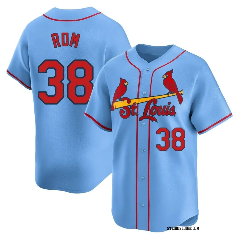 Men's St. Louis Cardinals Drew Rom Limited Light Blue Alternate Jersey