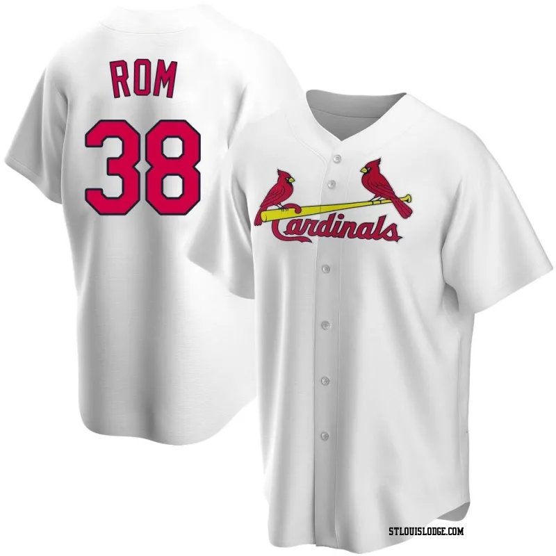 Men's St. Louis Cardinals Drew Rom Replica White Home Jersey