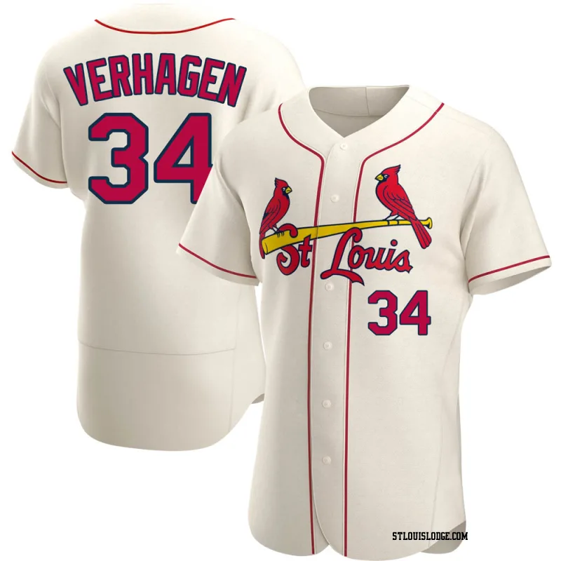 Men's St. Louis Cardinals Drew VerHagen Authentic Cream Alternate Jersey