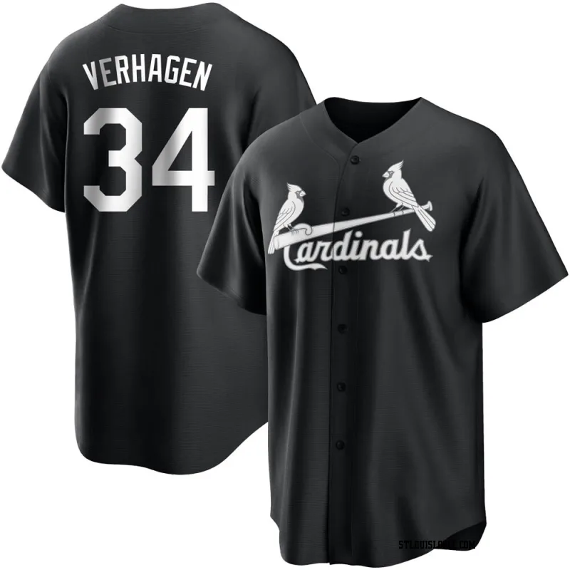 Men's St. Louis Cardinals Drew VerHagen Replica Black/White Jersey