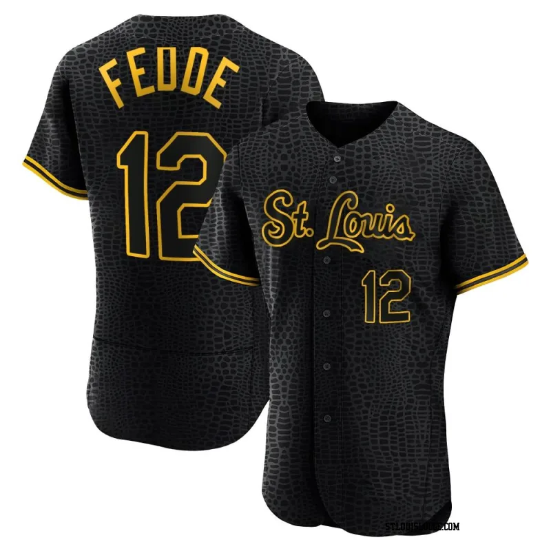 Men's St. Louis Cardinals Erick Fedde Authentic Black Snake Skin City Jersey