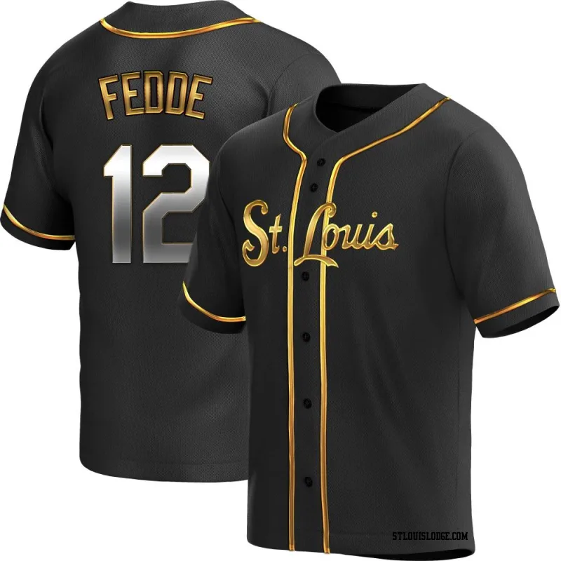 Men's St. Louis Cardinals Erick Fedde Replica Black Golden Alternate Jersey