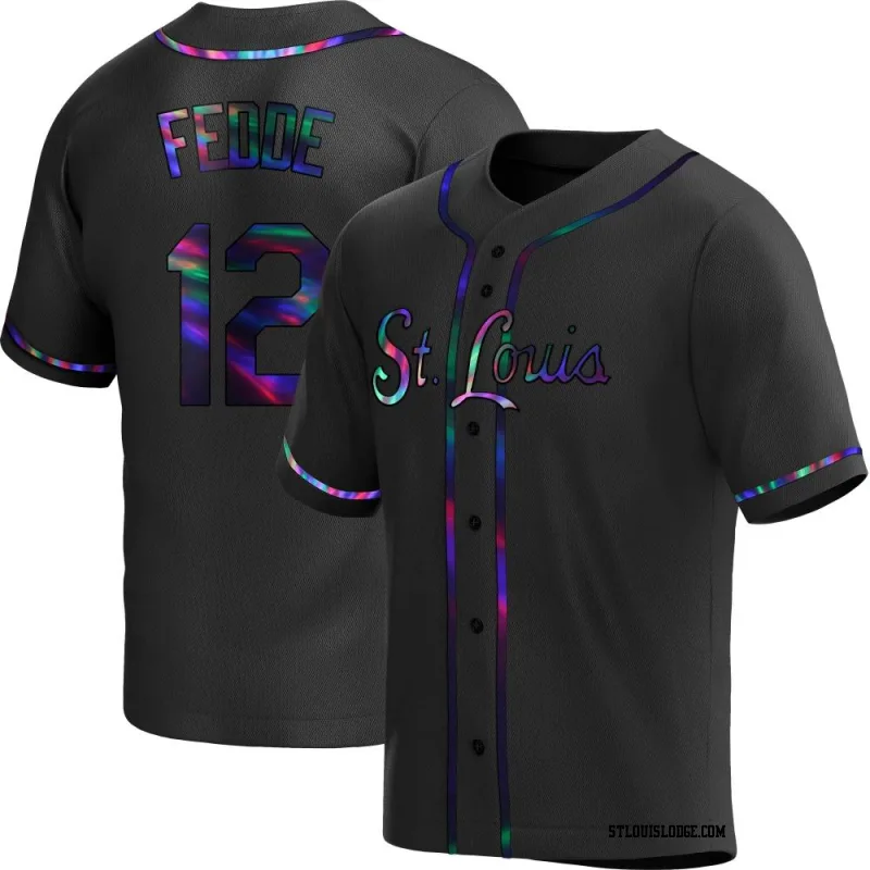 Men's St. Louis Cardinals Erick Fedde Replica Black Holographic Alternate Jersey