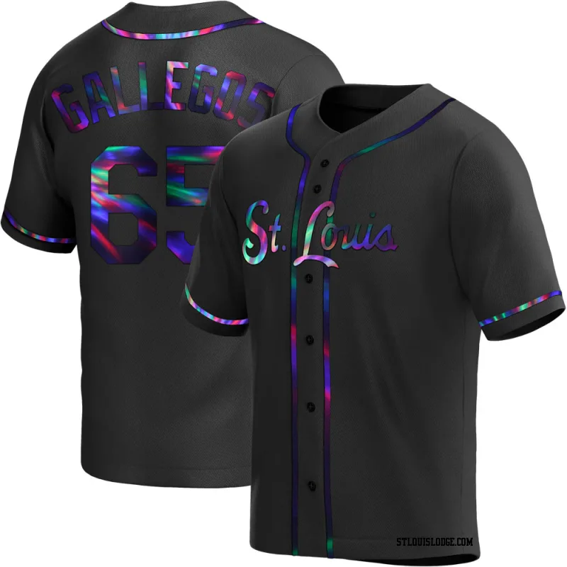 Men's St. Louis Cardinals Giovanny Gallegos Replica Black Holographic Alternate Jersey