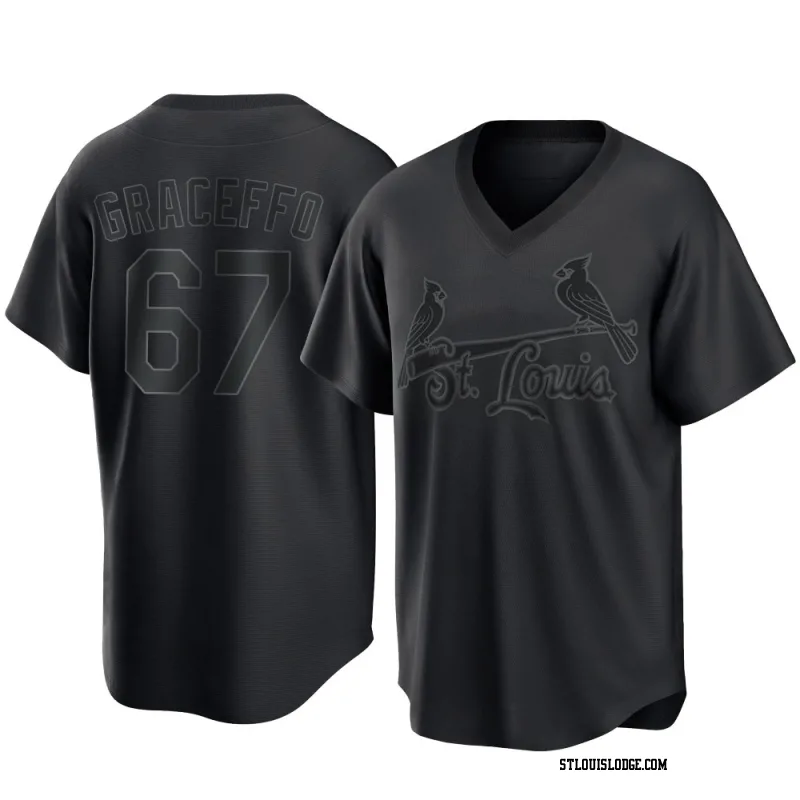 Men's St. Louis Cardinals Gordon Graceffo Replica Black Pitch Fashion Jersey