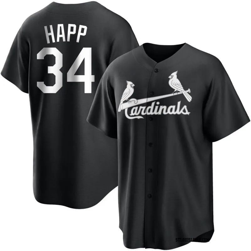 Men's St. Louis Cardinals J.A. Happ Replica Black/White Jersey