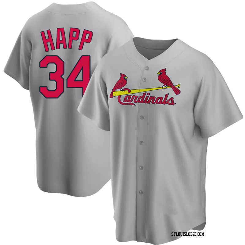 Men's St. Louis Cardinals J.A. Happ Replica Gray Road Jersey